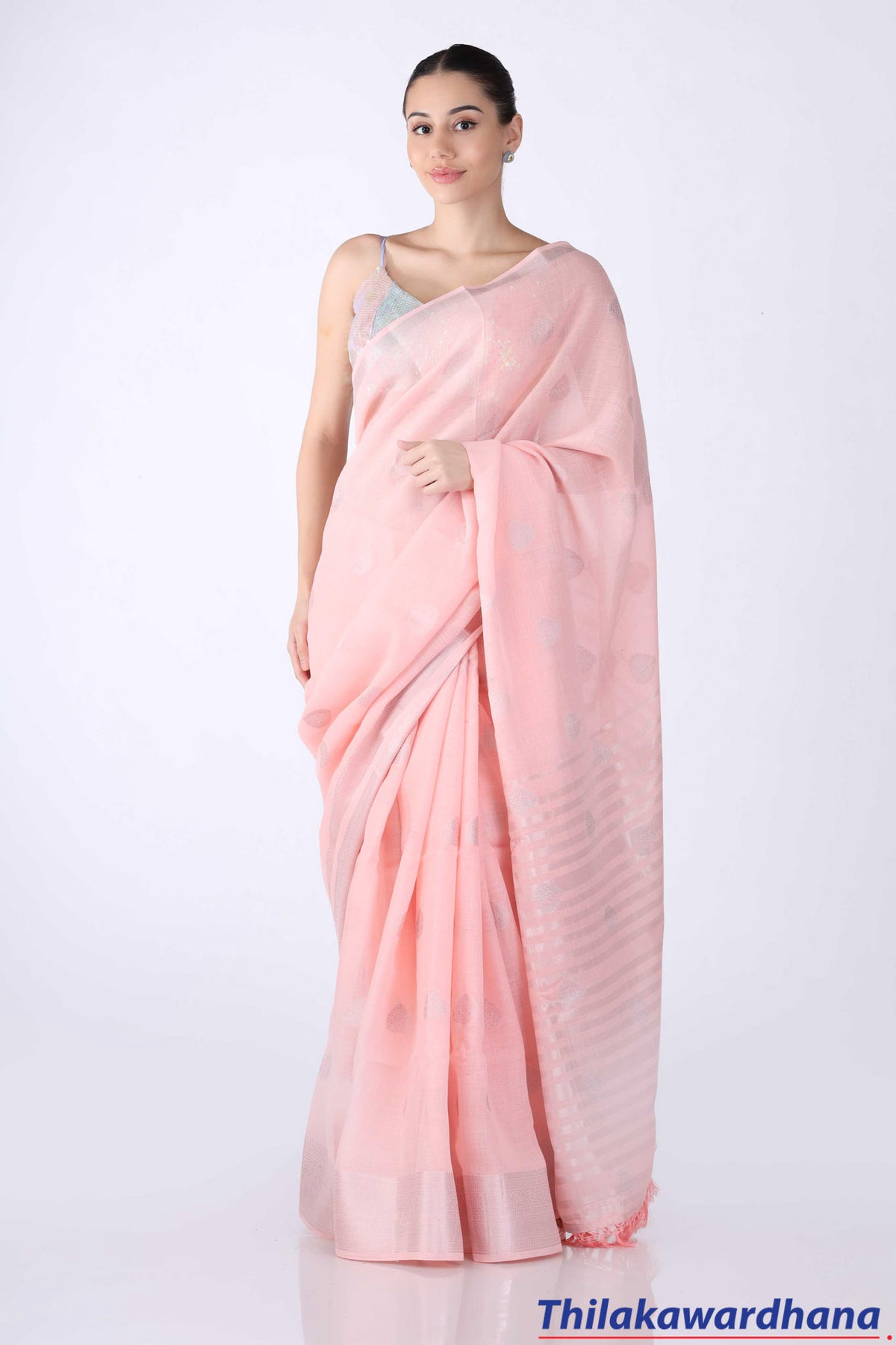 Printed Linen Cotton Saree