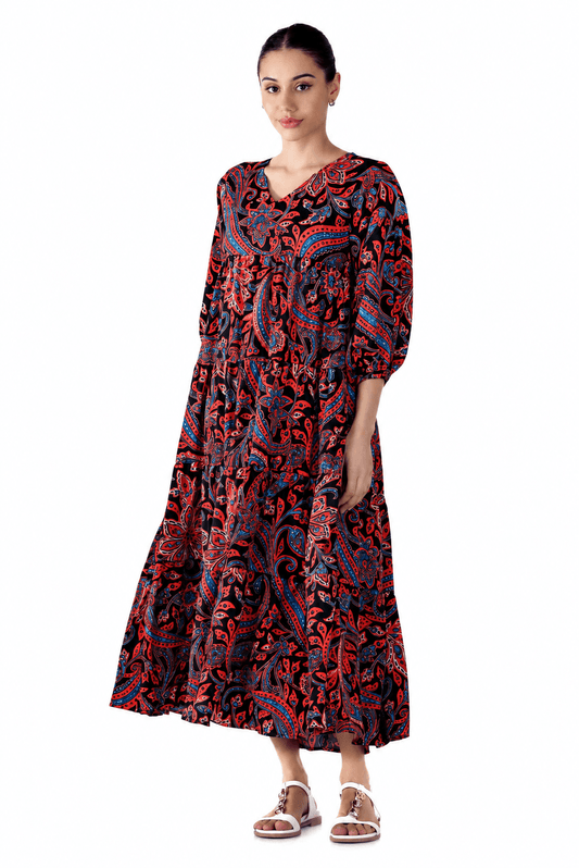 Aura Paisley Charm Maxi Dress