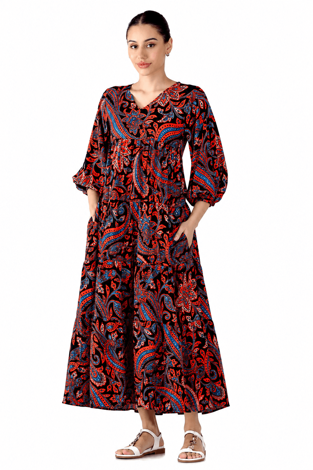 Aura Paisley Charm Maxi Dress