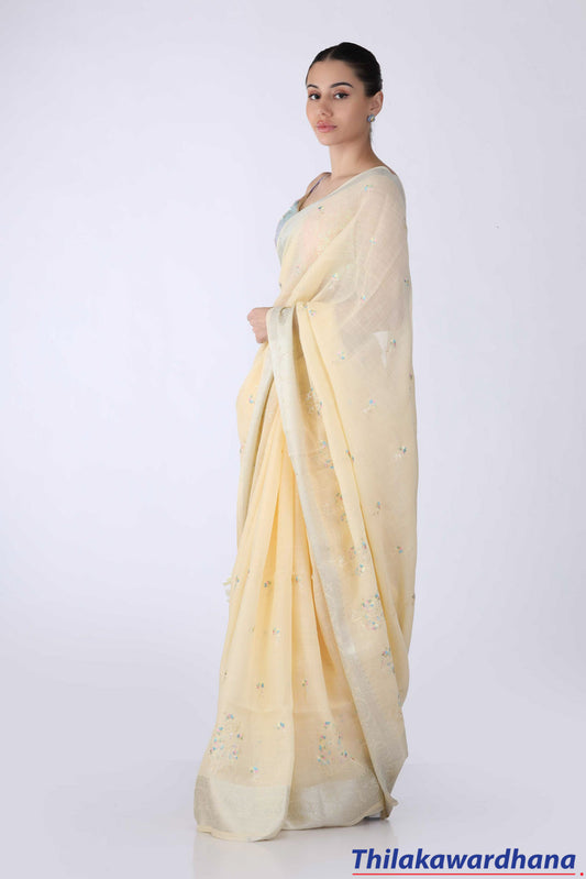 Embroidered Cotton Saree