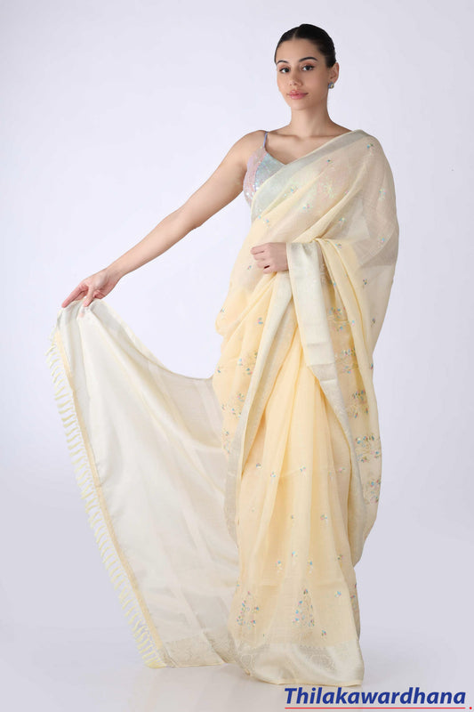 Embroidered Cotton Saree