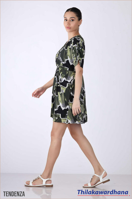 Tendenza Kimono Sleeve Draped Mini Dress