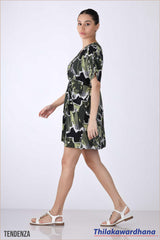 Tendenza Kimono Sleeve Draped Mini Dress