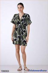 Tendenza Kimono Sleeve Draped Mini Dress