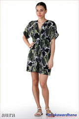 Tendenza Kimono Sleeve Draped Mini Dress