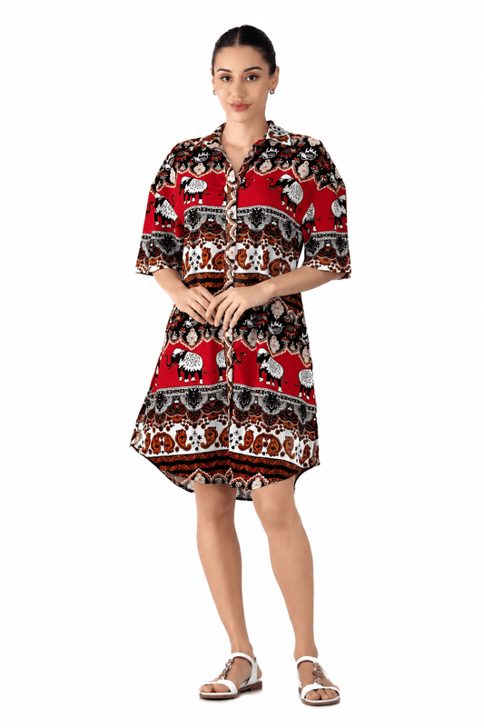 Aura Crimson Trail Dress