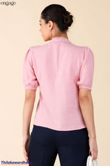 Engage Short Sleeve Embroidered Comfy Blouse