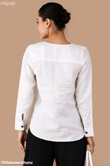 Engage Long Sleeve Linen Top