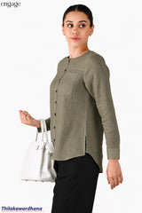 Engage Long Sleeve Linen Top