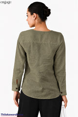 Engage Long Sleeve Linen Top