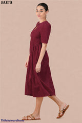 Aura Vintage Crimson Dress