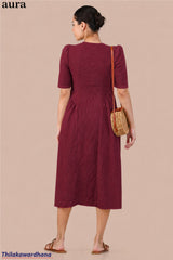 Aura Vintage Crimson Dress