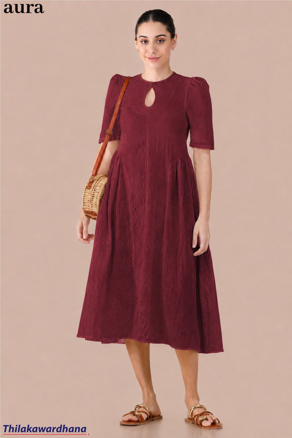 Aura Vintage Crimson Dress