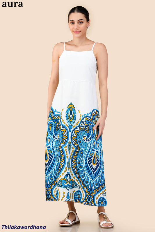 Aura Azure Bloom Maxi Dress