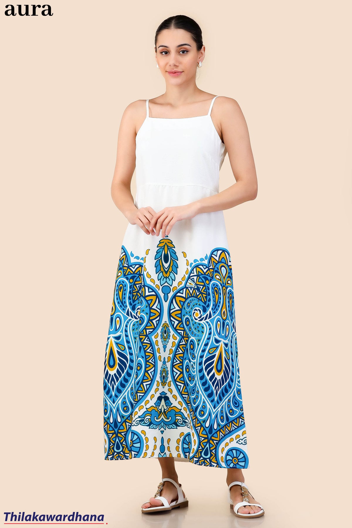 Aura Azure Bloom Maxi Dress