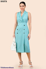 Aura Aqua Grace Wrap Dress