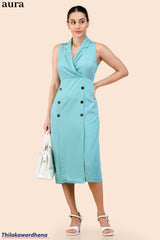 Aura Aqua Grace Wrap Dress