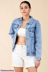 Back Embellished Denim Jacket