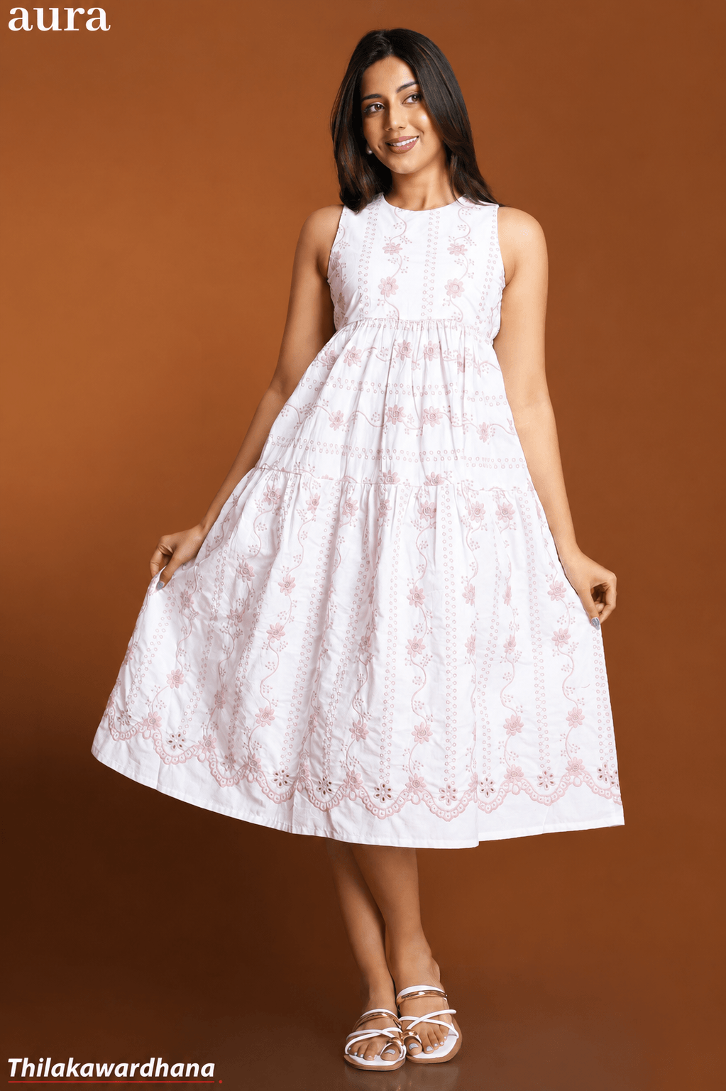 Aura Embroidered Cutlone Dress