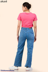 Mid Washed High Rise Jean
