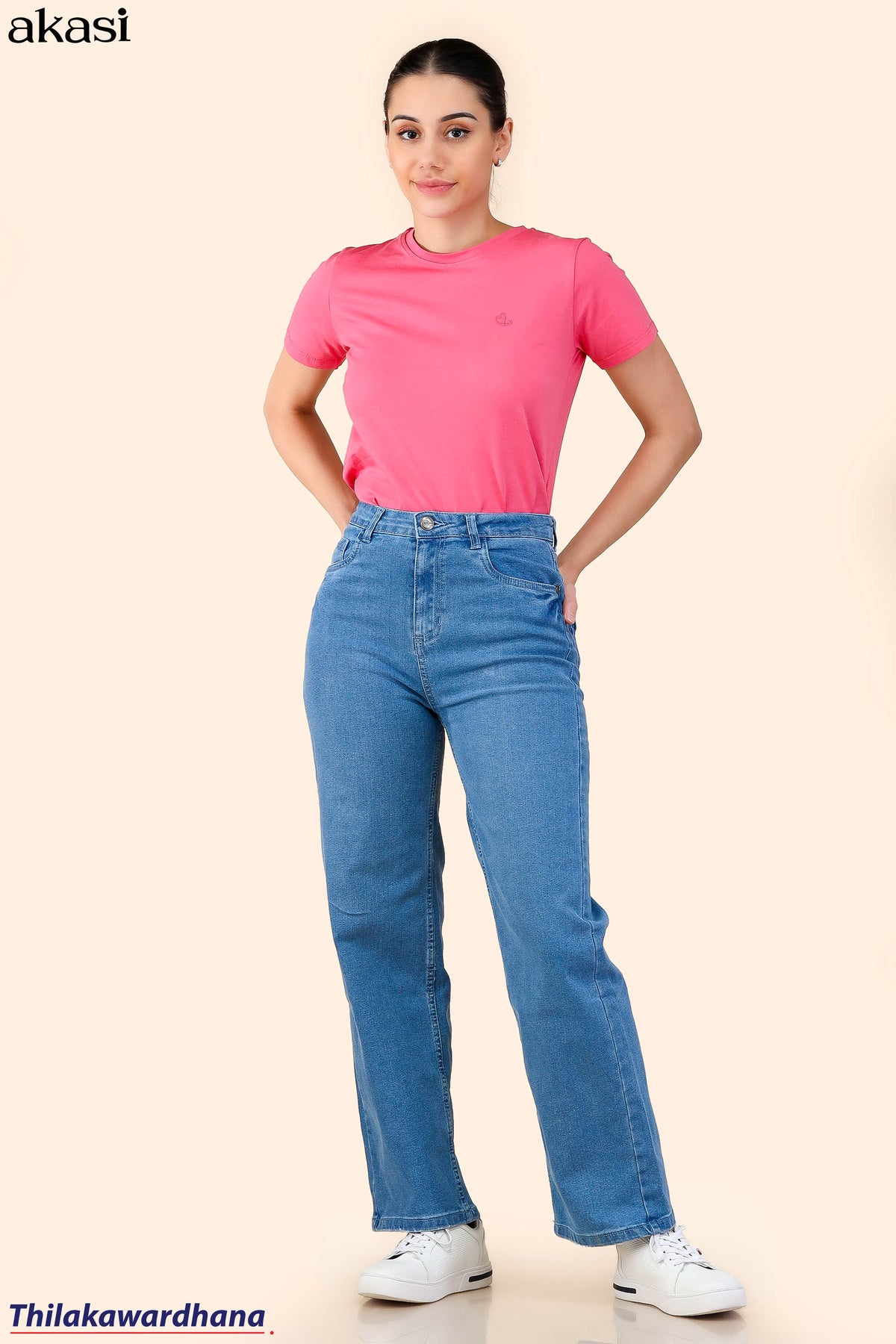 Mid Washed High Rise Jean