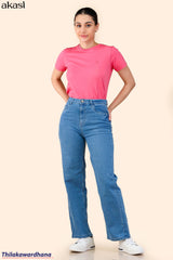 Mid Washed High Rise Jean