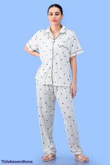 Printed 3pcs Pijama Kit - Free Size