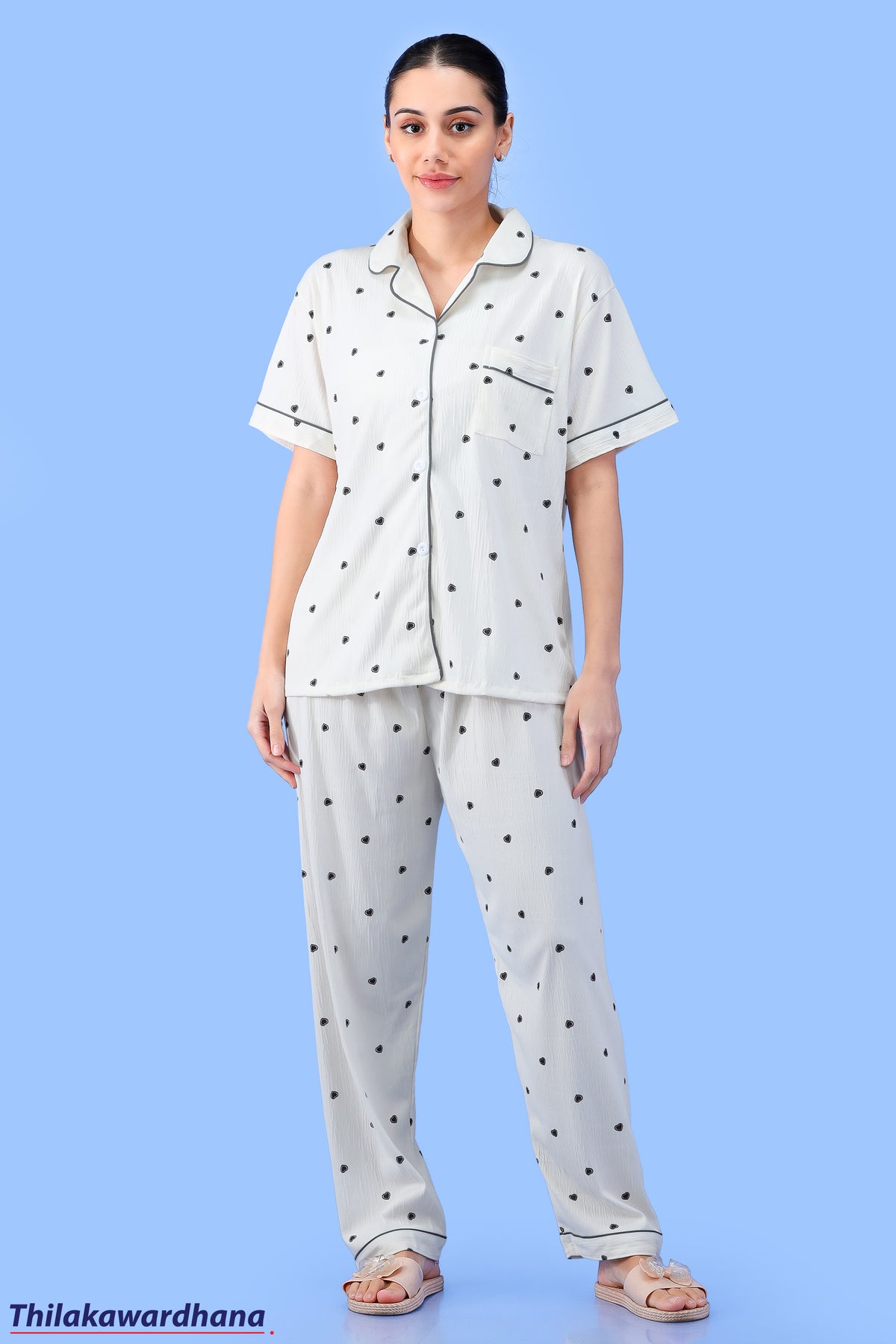 Printed 3pcs Pijama Kit - Free Size