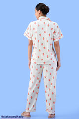 Printed 3pcs Pijama Kit - Free Size