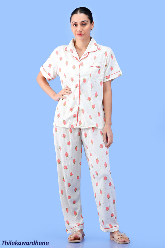 Printed 2pcs Pijama Kit - Free Size