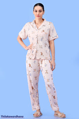 Printed 3pcs Pijama Kit - Free Size