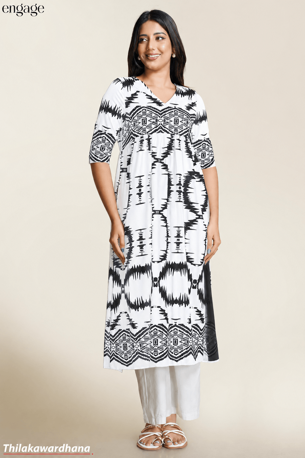 Engage Printed Kurtha Top