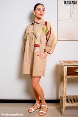 Tendenza Embroidered Shirt Dress