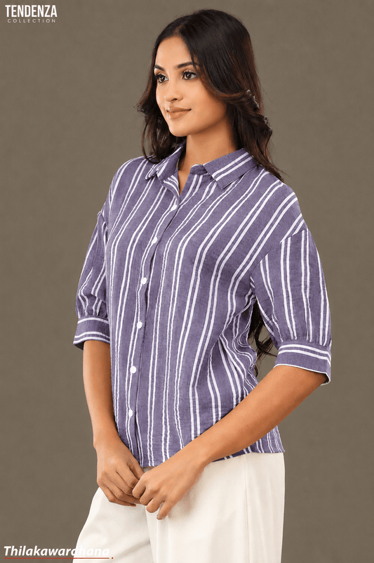 Tendenza Three Quarter Striped Shirt