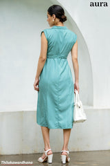 Aura Mint Breeze Wrap WW Dress