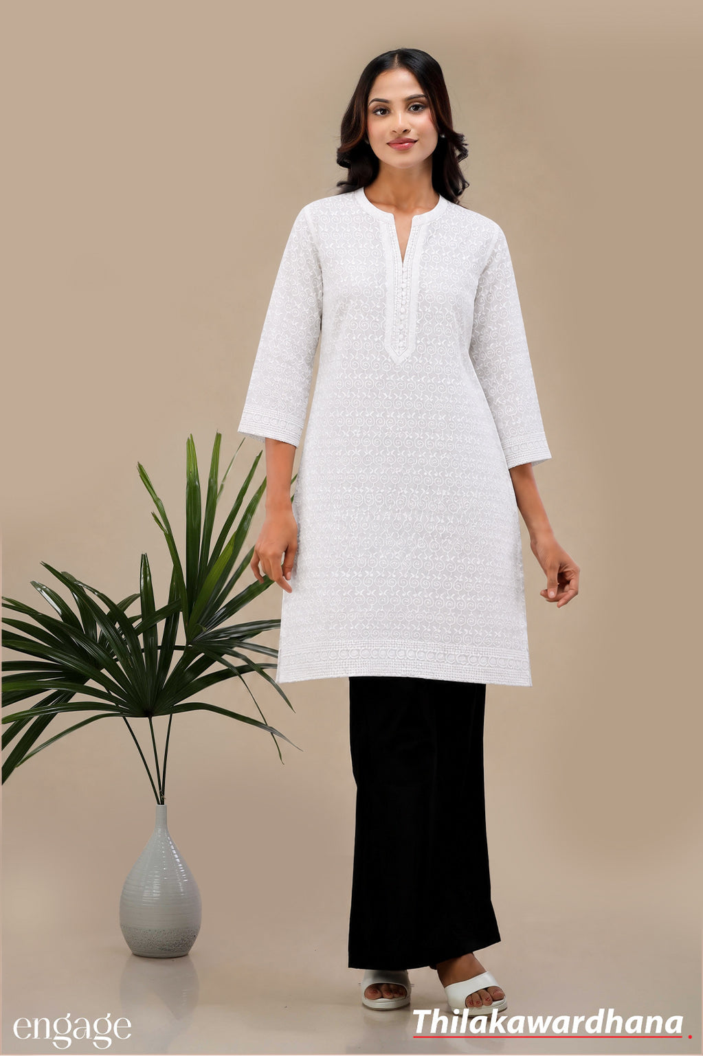 Aura Embroidered Kurtha Top