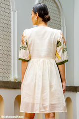 Ivory Garden Swing Embroidered Dress