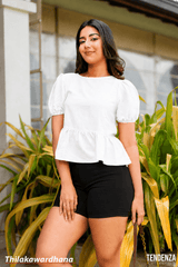 Tendenza Tie Back Puff Sleeve Top