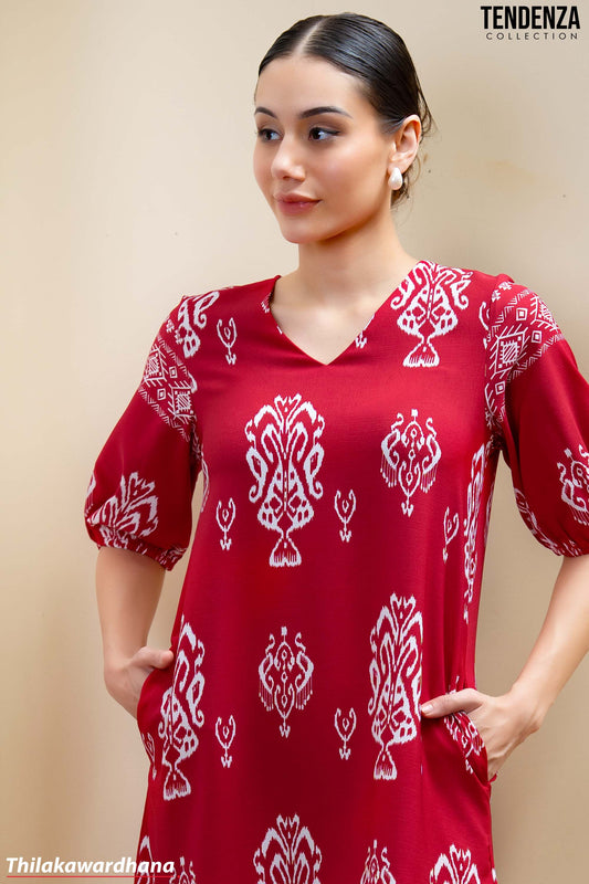 Tendenza V Neck Tiered Midi Dress