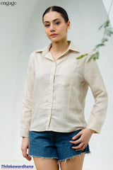 Engage Long Sleeve Linen Top
