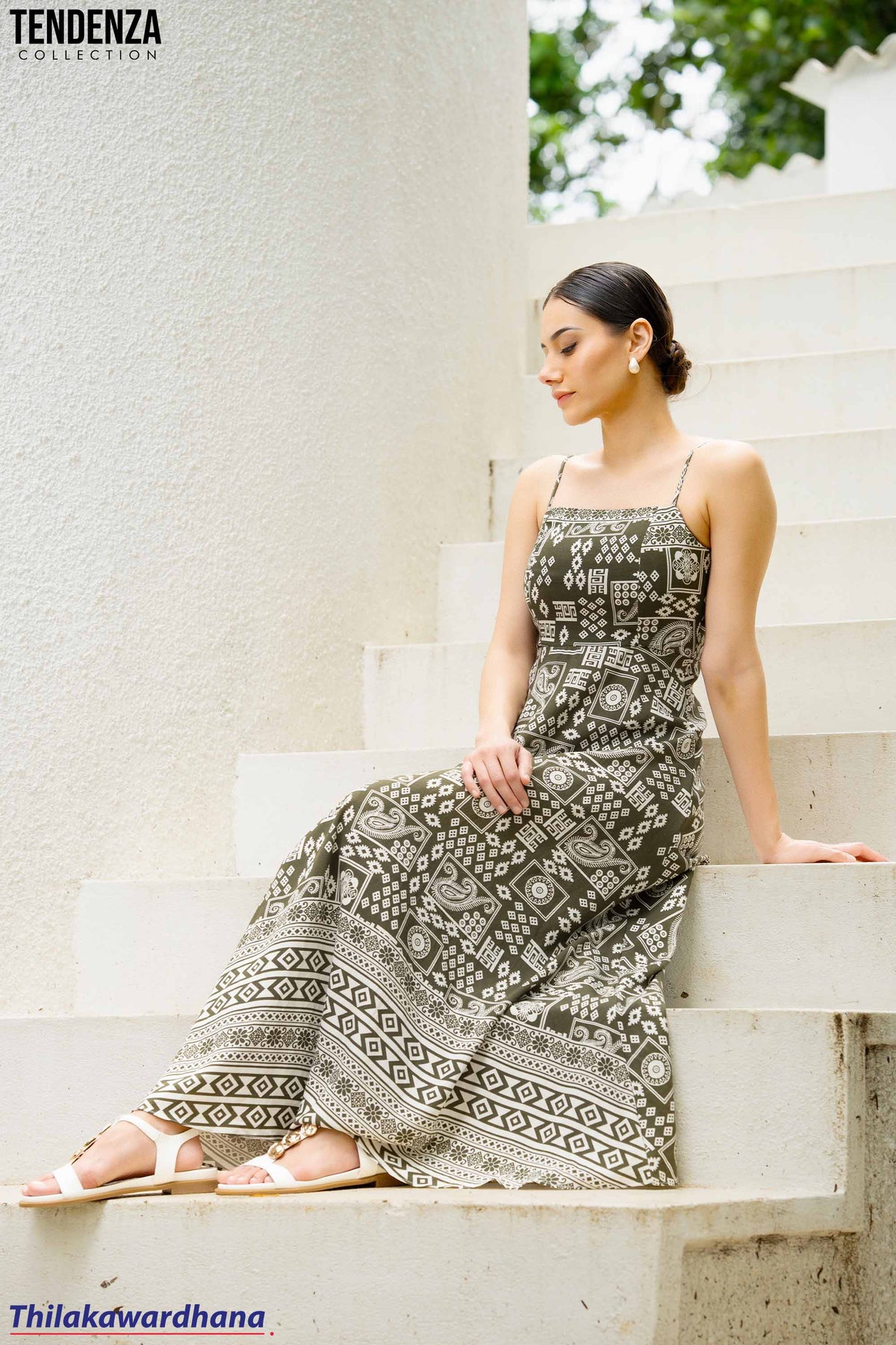 Tendenza Spaghetti Strap Maxi Dress