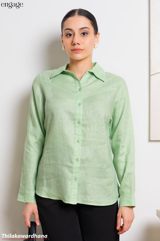Engage Long Sleeve Linen Top