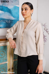 Tendenza Trim Lace Insert Tunic Top