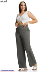 Akasi High Rise Straight Wide Leg Pant