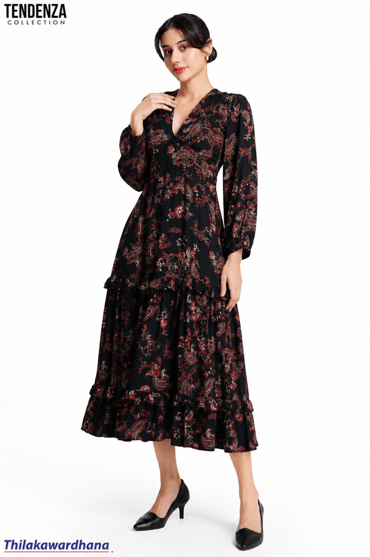 Tendenza Deep V Neck Maxi Dress