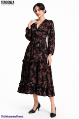 Tendenza Deep V Neck Maxi Dress