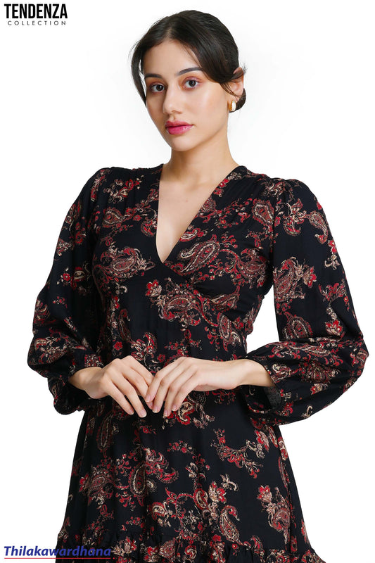 Tendenza Deep V Neck Maxi Dress