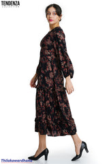 Tendenza Deep V Neck Maxi Dress