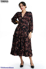 Tendenza Deep V Neck Maxi Dress