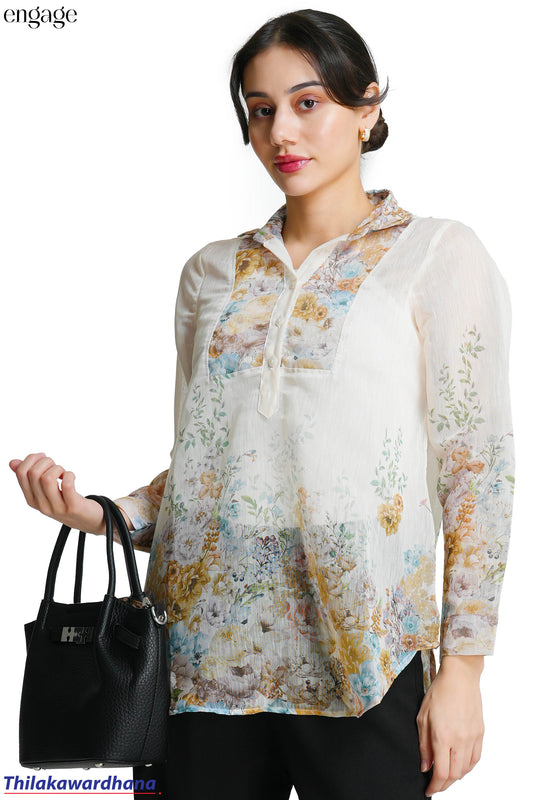 Engage Blush Bloom Floral Printed Tunic Top